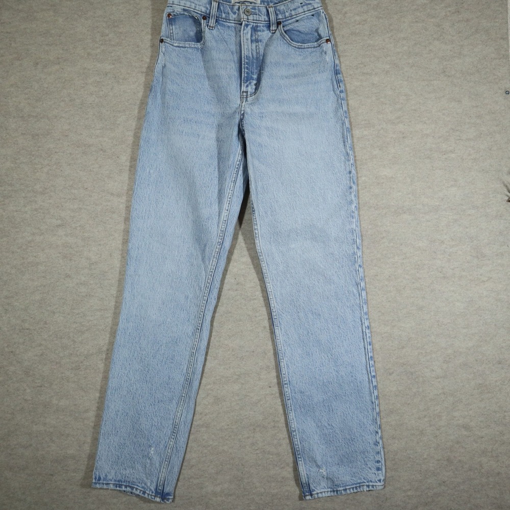 Abercrombie & Fitch Curve Love 90s Straight Ultra High Rise Jeans 27/4L Blue